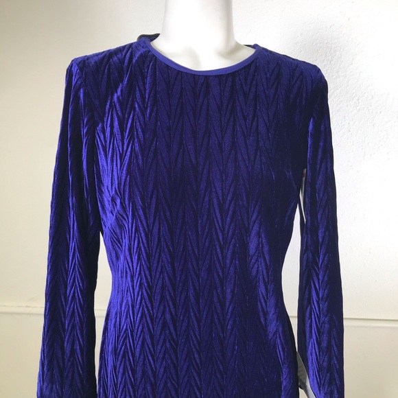 Maggy London Plissé Velvet Sheath Dress - Picture 2 of 7